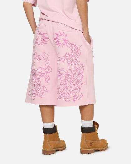 Ed Hardy Double Dragon Applique Shorts Pink
