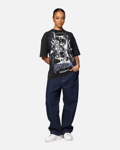 Loiter Dog Pound Vintage T-Shirt Black Acidwash