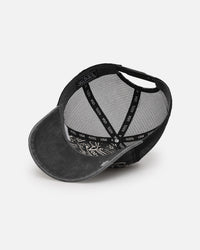Von Dutch Washed Twill Trucker Snapback Grey