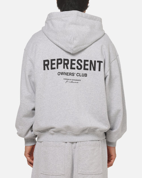 Represent Owners Club Zip Hoodie Ash Grey