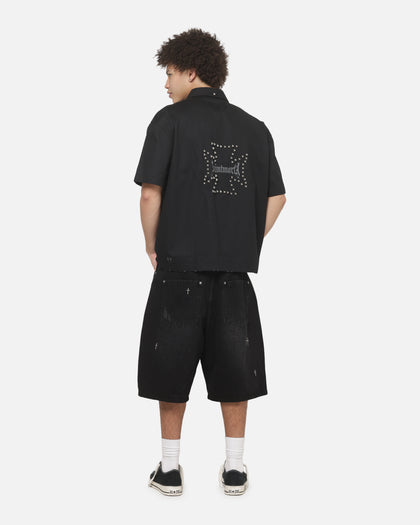 Saint Morta Marked Button Up Shirt Off Black