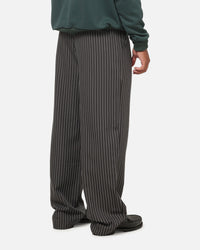 Carre Heritage Pleated Pants Black Pinstripe