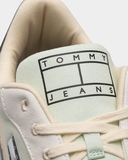 Tommy Jeans Basketball Canvas Mixed Texture Trainers Ivory
