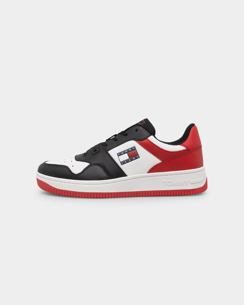 Tommy Jeans Basketball Leather Trainers Deep Crimson