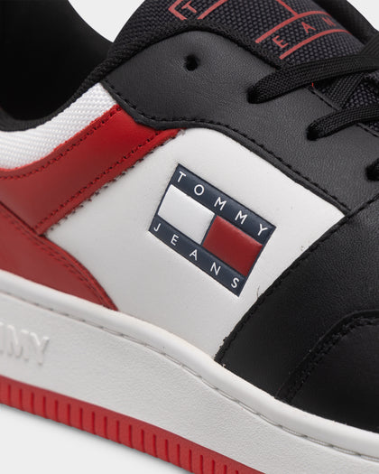 Tommy Jeans Basketball Leather Trainers Deep Crimson