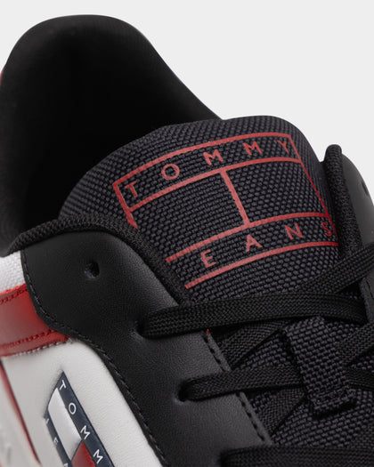 Tommy Jeans Basketball Leather Trainers Deep Crimson