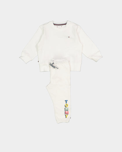 Tommy Hilfiger Kids' Baby Fun Logo Crewneck Set White