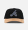 New Era Atlanta Braves 'Corduroy Suede' Pre-Curved Golfer Snapback Washed Black