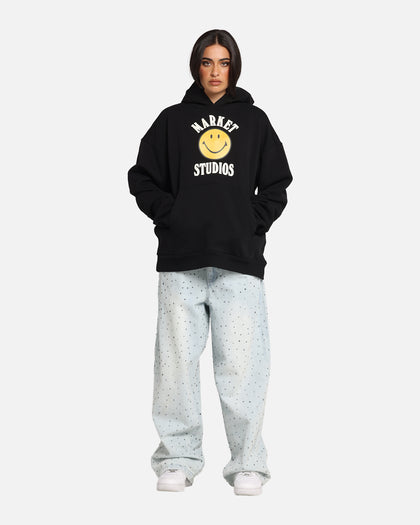 Market Smiley Lockup Hoodie Black