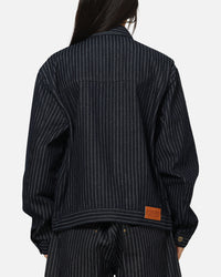 Carre Lockout Pinstripe Jacket Navy Pinstripe