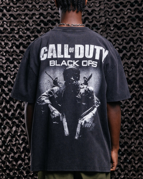 73Studio X Call Of Duty Black Ops Vintage T-Shirt Black Acidwash