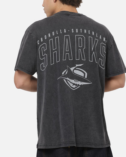 Bleacher Athletic Cronulla Sharks NRL Attrition Washed T-Shirt Black