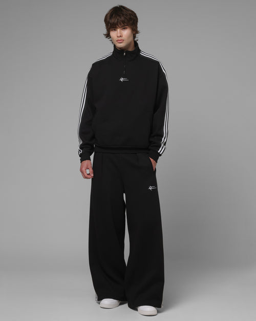 Loiter Hybrid Track Quarter Zip Black
