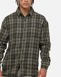 Saint Morta Credo Plaid Long Sleeve Button Up Shirt Green-plaid