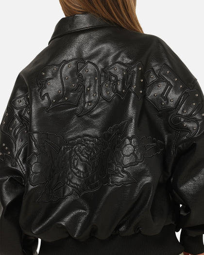 Ed Hardy Studded Bomber Jacket Black