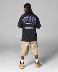 Loiter Dog Pound Vintage T-Shirt Black Acidwash