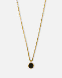 Saint Morta Onyx Round Pendant Chain Gold
