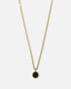Saint Morta Onyx Round Pendant Chain Gold