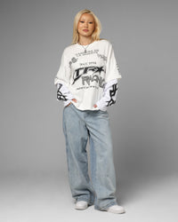 Loiter Performance Layered Long Sleeve T-Shirt Off White