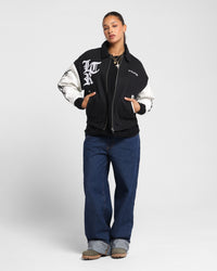 Loiter Cyber Varsity Jacket Black/White