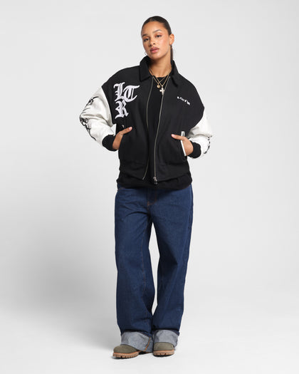 Loiter Cyber Varsity Jacket Black/White