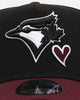 New Era Toronto Blue Jays 'Burgundy Hearts' 9FORTY A-Frame Snapback Black/Maroon