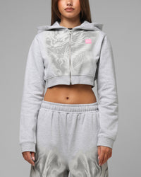 Loiter Women's Drako Cropped Hoodie Grey Marle