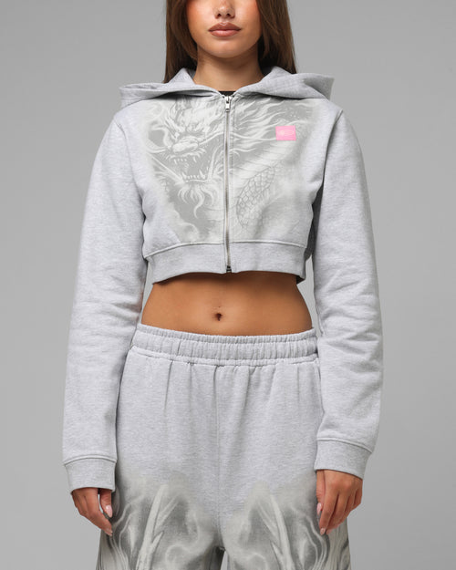 Loiter Women's Drako Cropped Hoodie Grey Marle