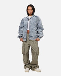 Saint Morta Flight Denim Jacket Blue Stonewash