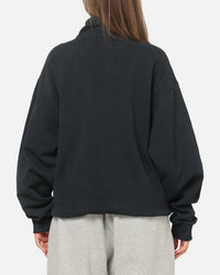 American Thrift Leisure Quarter Zip Mock Neck Sweater Washed Black
