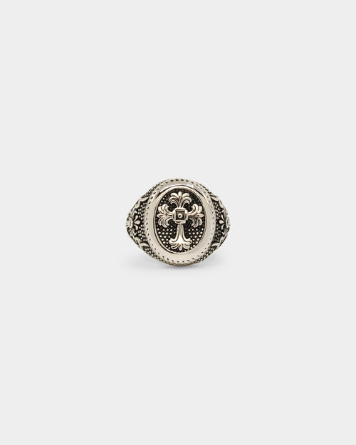 NXS Heirloom Cross Ring White Gold