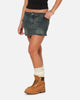 Ed Hardy Women's Tiger Denim Skirt Dirty Blue