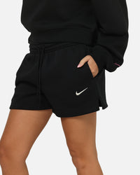 Nike Women's Sportswear Phoenix Fleece Mid-Rise 4" Shorts Black/Sail