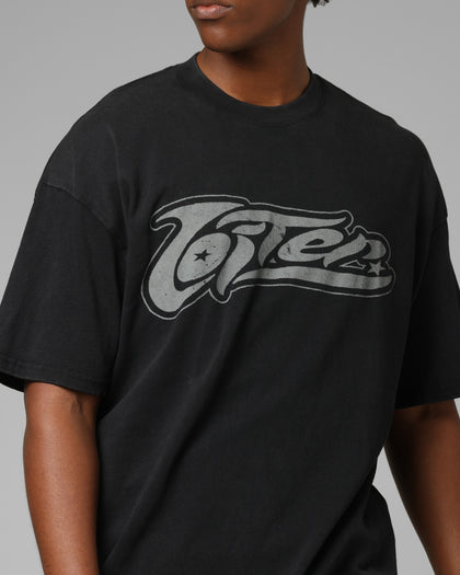 Loiter Jet Stream T-Shirt Black Acidwash