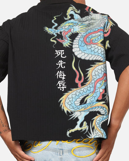 Ed Hardy Dragon Button Up Shirt Charcoal