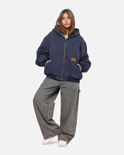 Carre Sherpa Lined Zip Hoodie Navy