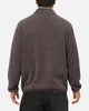 X-Large Stripe Polar Fleece Quarter Zip Fleece Mocha