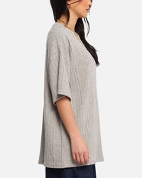 XXIII Rib Knit T-Shirt Grey Marle