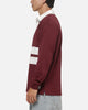 Mitchell & Ness New York Yankees Roses Rugby Long Sleeve Polo Shirt Sour Cherry