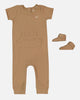 Nike Infants' Rib Knit Romper and Socks Set Brown