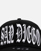 New Era San Diego Padres 'Oversized Gothic Script Crown' 9FORTY A-Frame Snapback Black/White
