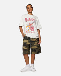 Queensland Ruby League Queensland Maroons Flaming Ball T-Shirt Silver Marle