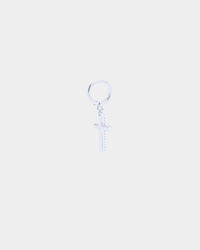 Saint Morta Mini Cross Earring Iced White Gold