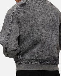 Saint Morta Flight Denim Jacket Black Stonewash