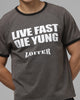 Loiter Live Fast Ringer T-Shirt Black