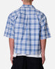 MNML Crop Flannel Short Sleeve Shirt Blue