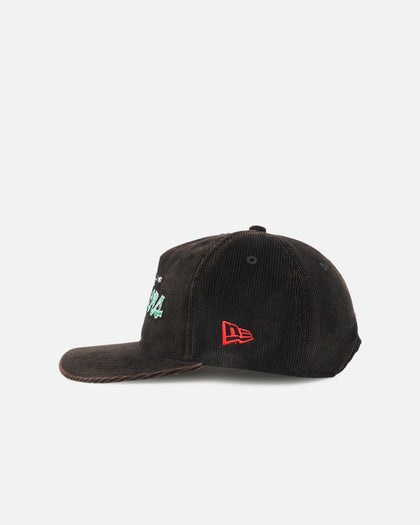 New Era New Zealand Warriors 'NRL Golfer Washed Black' Pre-Curved Corduroy Golfer Snapback Washed Black