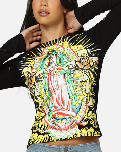 Ed Hardy Women's Divine Long Sleeve T-Shirt Black