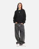 X-Large Script Waffle Knit Sweater Black