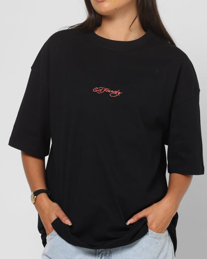 Ed Hardy Bloom T-Shirt Black